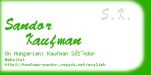 sandor kaufman business card